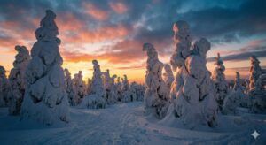 「スノーモンスター」 厳しい風雪が作り出す自然のアート。一つとして同じ形はなく、圧倒的な迫力でスキーヤーを迎えます。