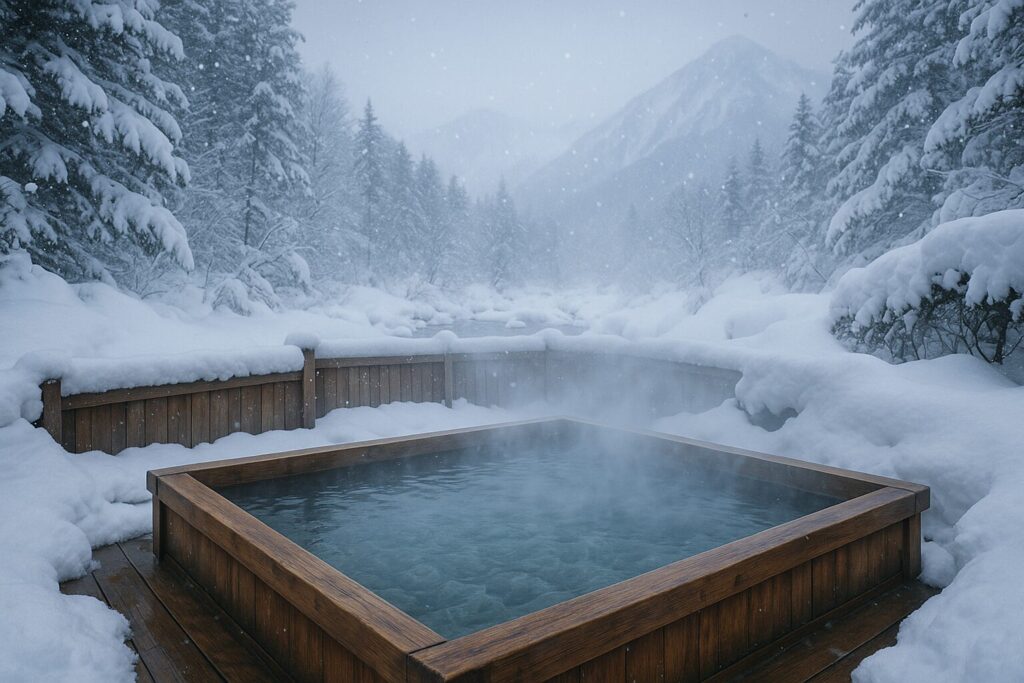 青森 温泉 雪見風呂 露天風呂