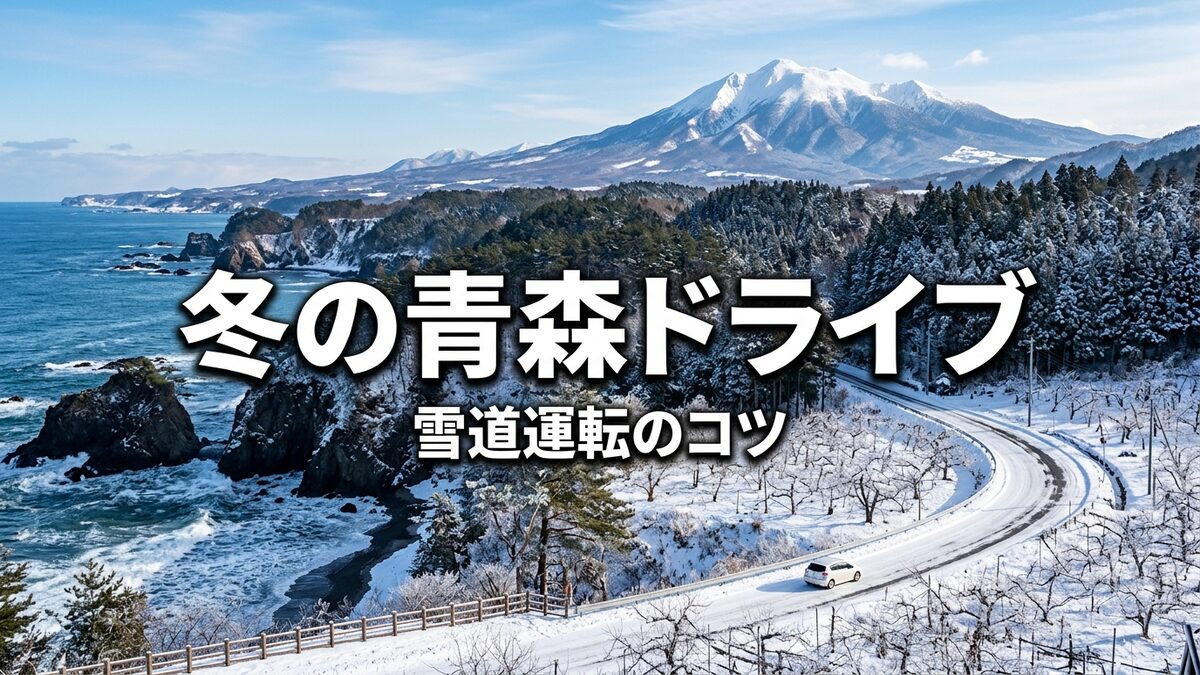 冬の青森の雪道ドライブ