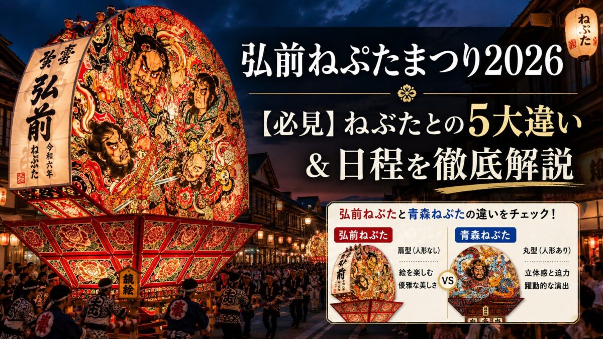 弘前ねぷたまつり2026【必見】ねぶたとの5大違い&日程を徹底解説
